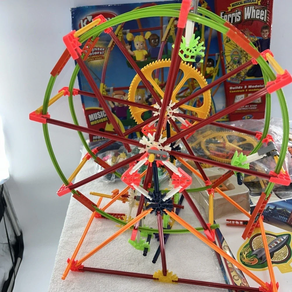 K'Nex Musical Ferris Wheel Complete Set!, Age 8+ 3 Models 523 Pieces Most Sealed